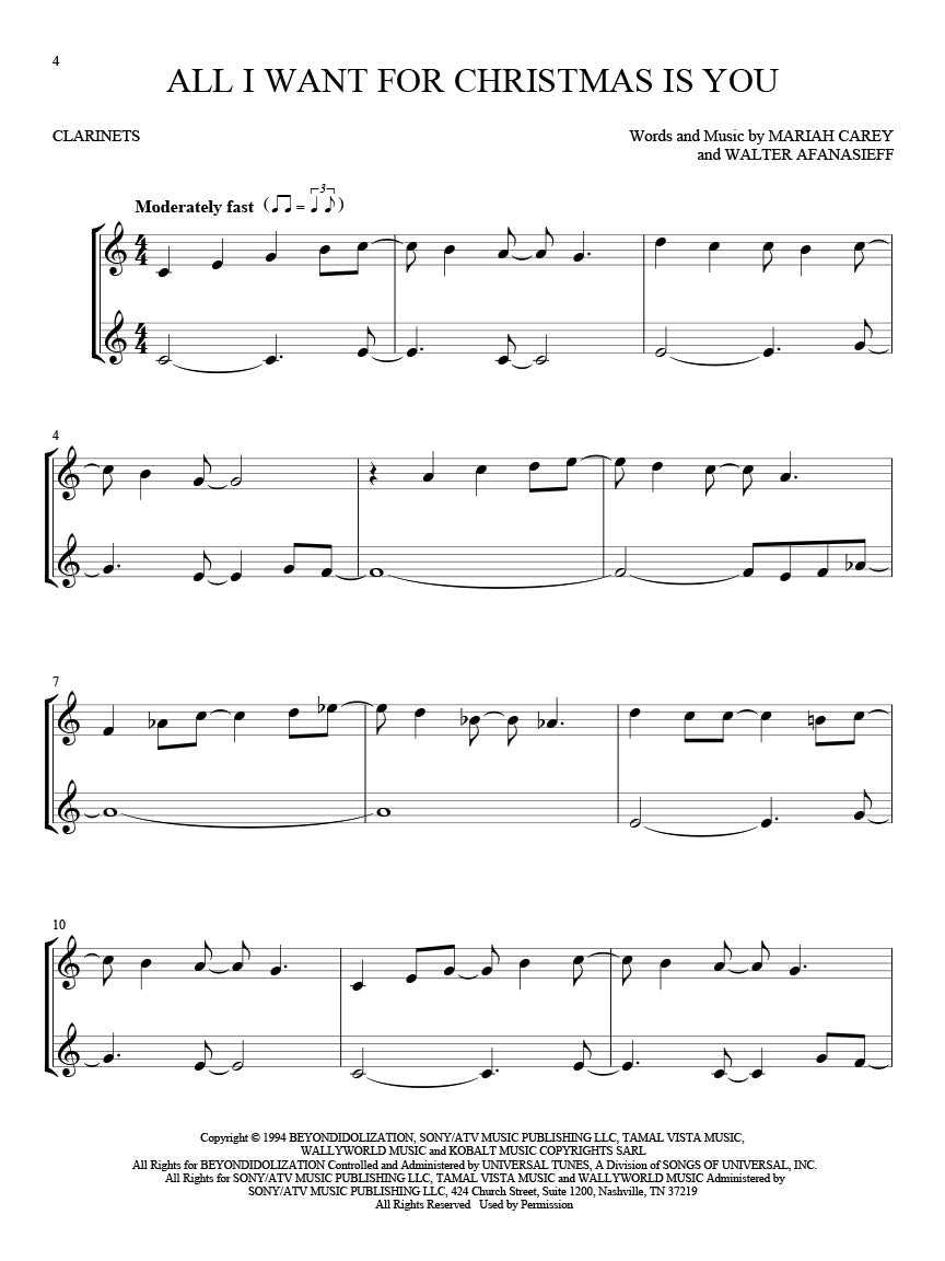 Christmas Hits for Two Clarinets - Easy Instrumental Duets - Hal Leonard