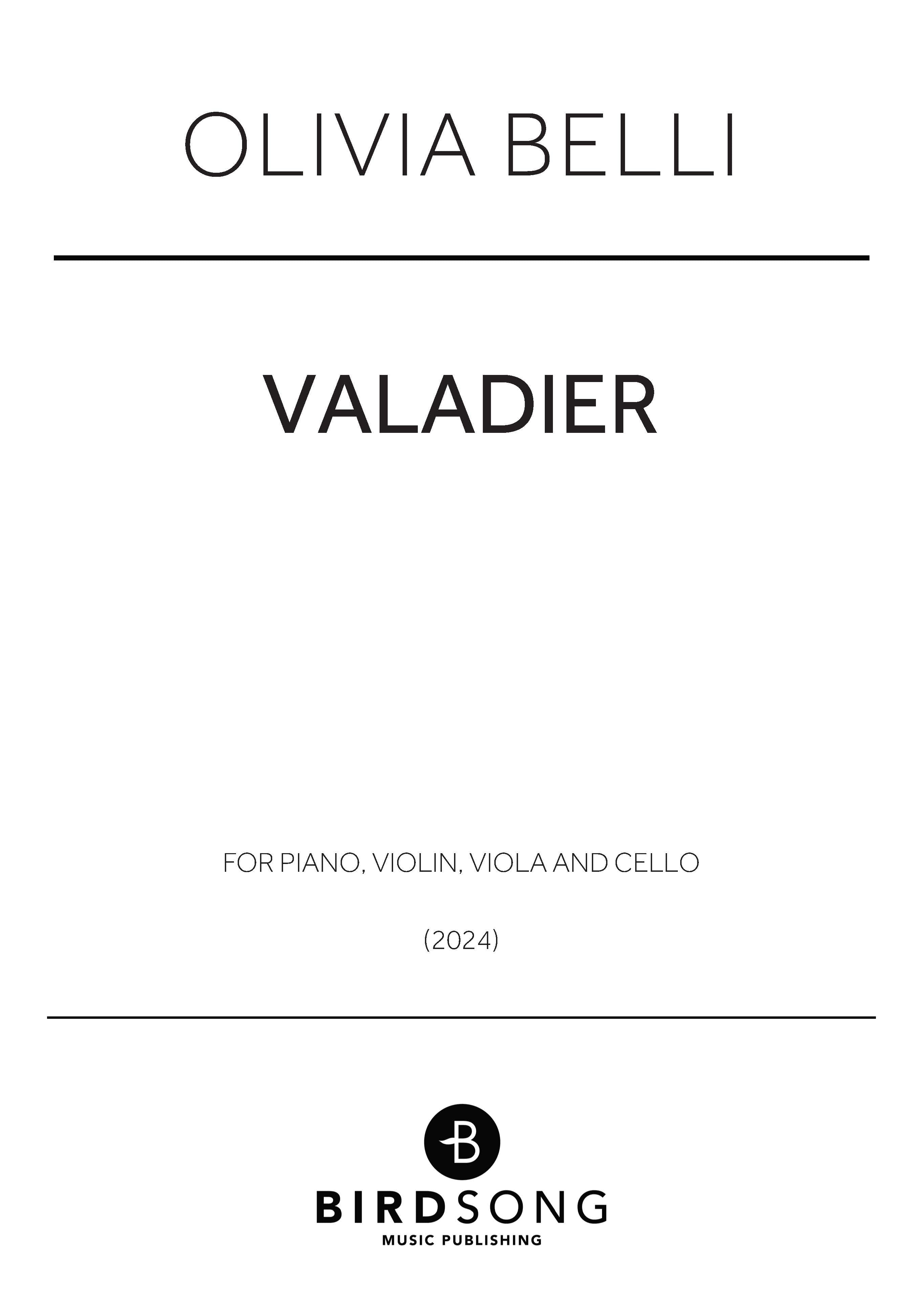 Valadier - Piano Quartet (Digital Download)