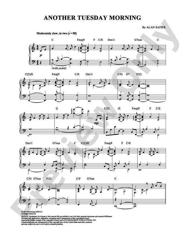 Another Tuesday Morning - Piano (Digital Download)