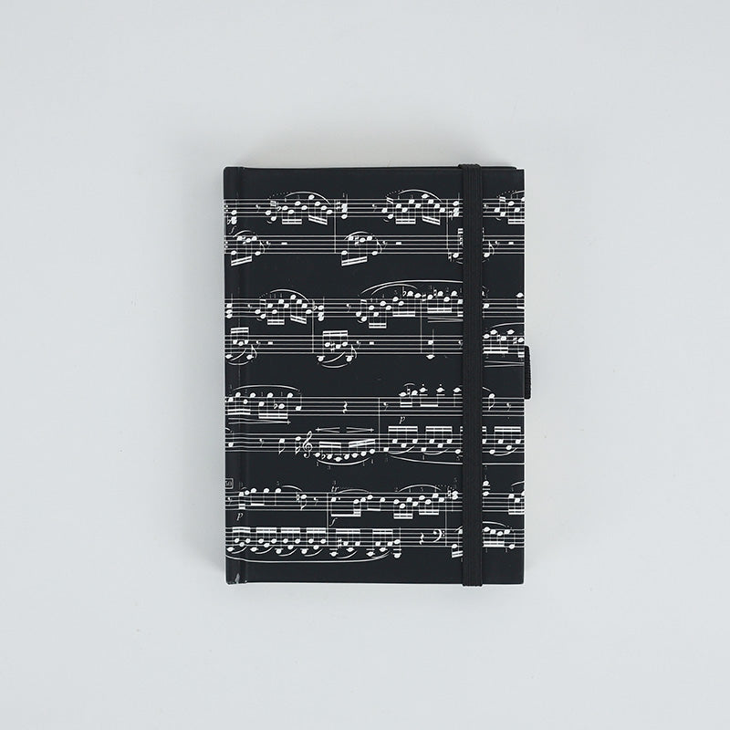 A6 Notebook Black with White Music Manuscript