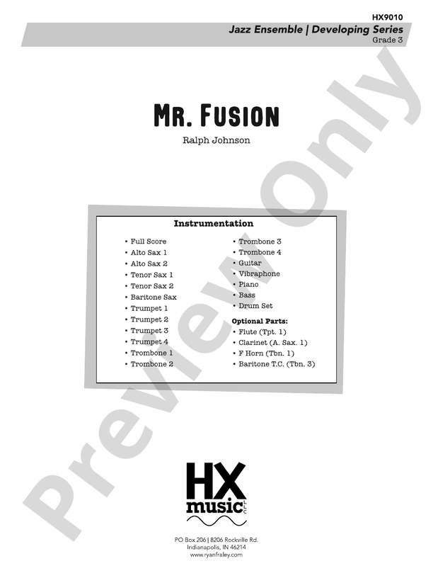 Mr. Fusion – Jazz Ensemble Conductor Score & Parts (Digital Download)