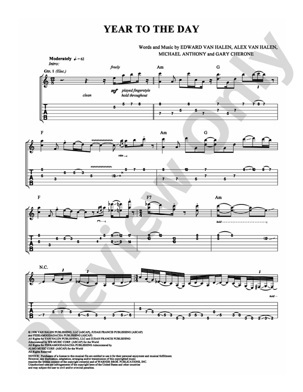 Year to the Day - Guitar TAB (Digital Download)
