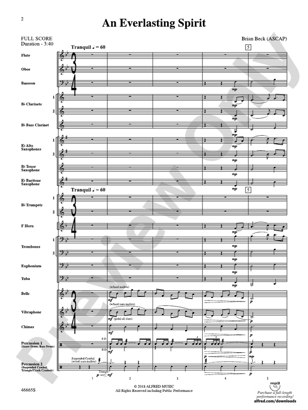 An Everlasting Spirit - Concert Band Conductor Score & Parts (Digital Download)