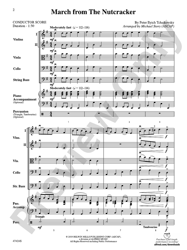 March from The Nutcracker (Grade 0.5) - String Orchestra Conductor Score & Parts (Digital Download)
