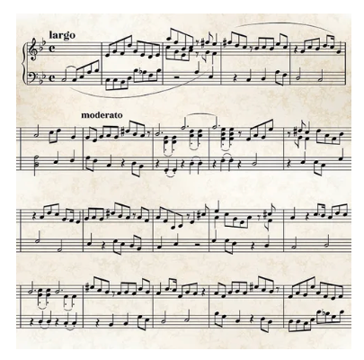 Music Serviettes or Napkins Cream with Black Manuscript