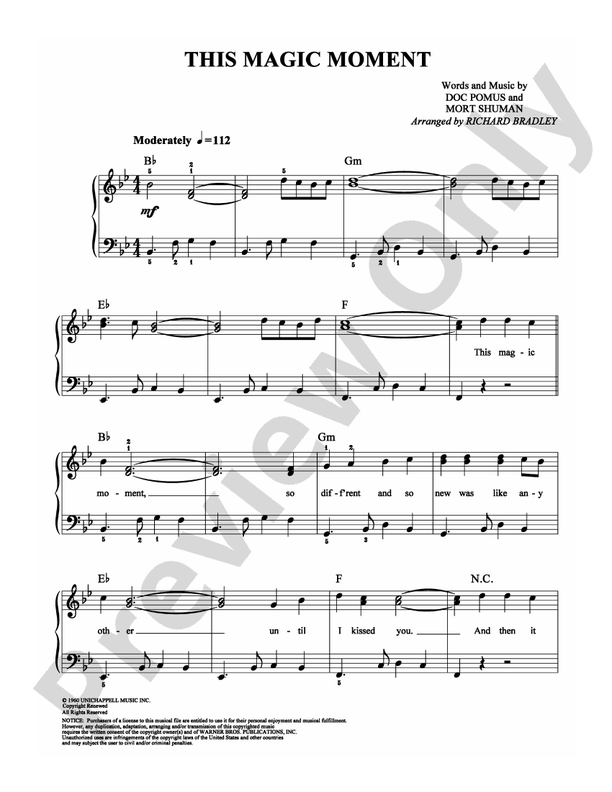 This Magic Moment - Arr. Richard Bradley - Easy Piano (Digital Download)