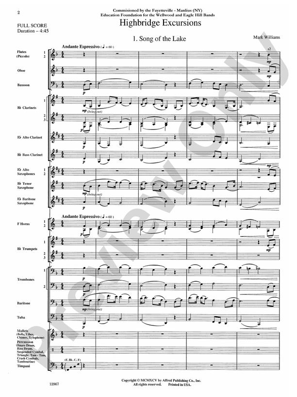 Highland Park Overture - Concert Band Conductor Score & Parts (Digital Download)