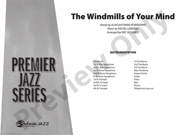 The Windmills of Your Mind - Jazz Ensemble Conductor Score & Parts(Digital Download)