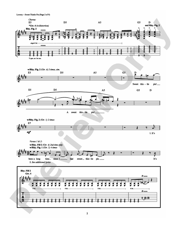 Sweet Thistle Pie - Guitar TAB (Digital Download)