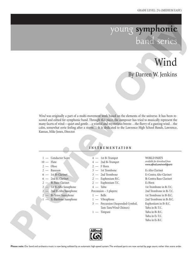 Wind - Concert Band Conductor Score & Parts (Digital Download)