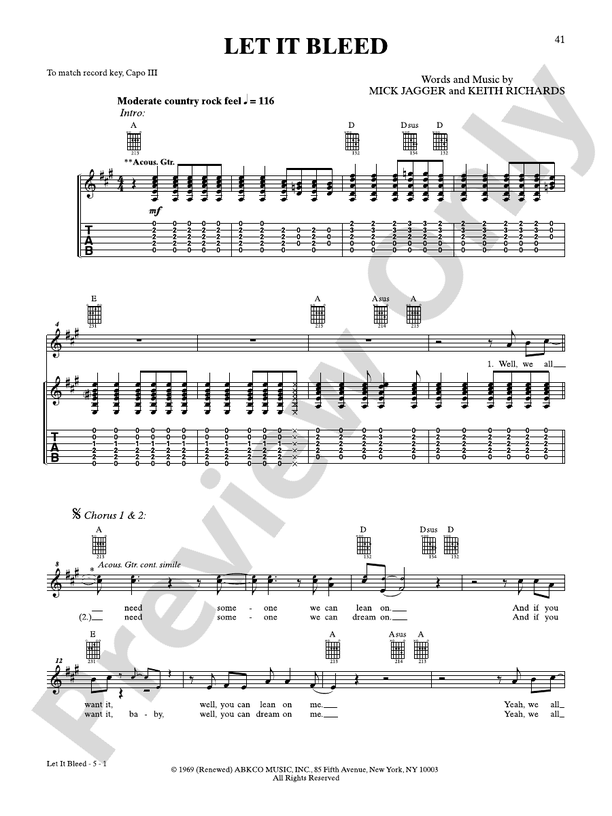 Let It Bleed - Guitar TAB (Digital Download)
