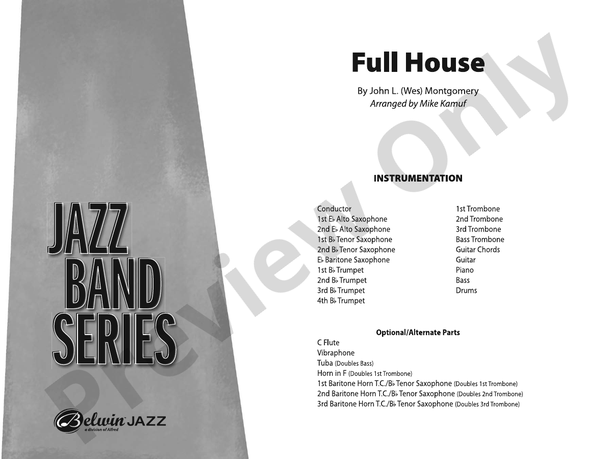 Full House – Jazz Ensemble Conductor Score & Parts (Digital Download)