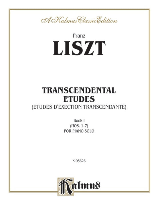 Liszt - Transcendental Etudes (Volume I) - Piano Solo (Digital Download)