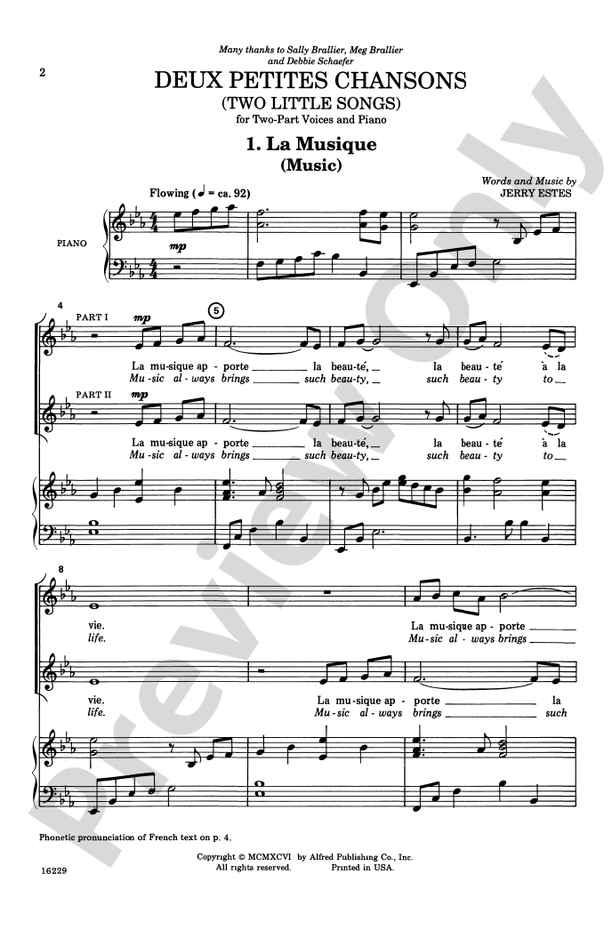 Deux Petites Chansons (Two Little Songs) – 2-Part Choral Octavo (Digital Download)