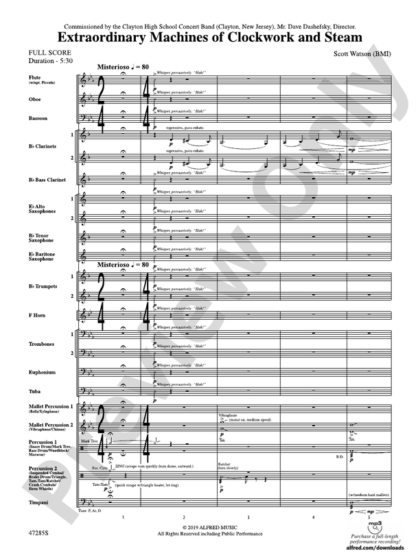 Extraordinary Machines of Clockwork and Steam - Concert Band Conductor Score & Parts (Digital Download)