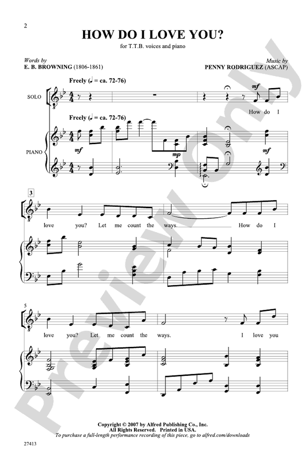 How Do I Love You? – TTB Choral Octavo (Digital Download)