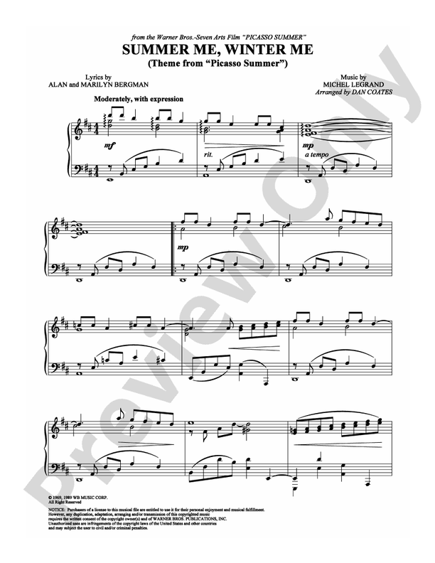 Summer Me, Winter Me - Piano (Digital Download)