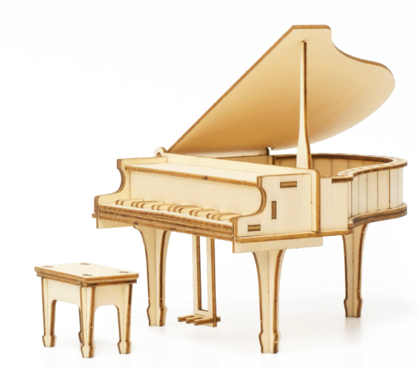 3D Wooden Piano Puzzle Comes Flat Packed