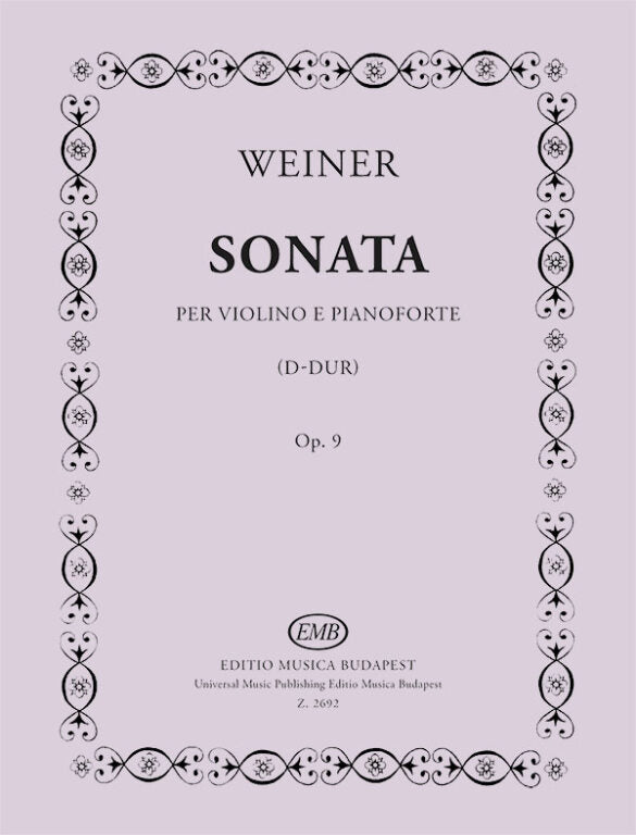 Weiner - Sonata #1 in Dmaj Op9 - Violin/Piano Accompaniment EMB Z2692