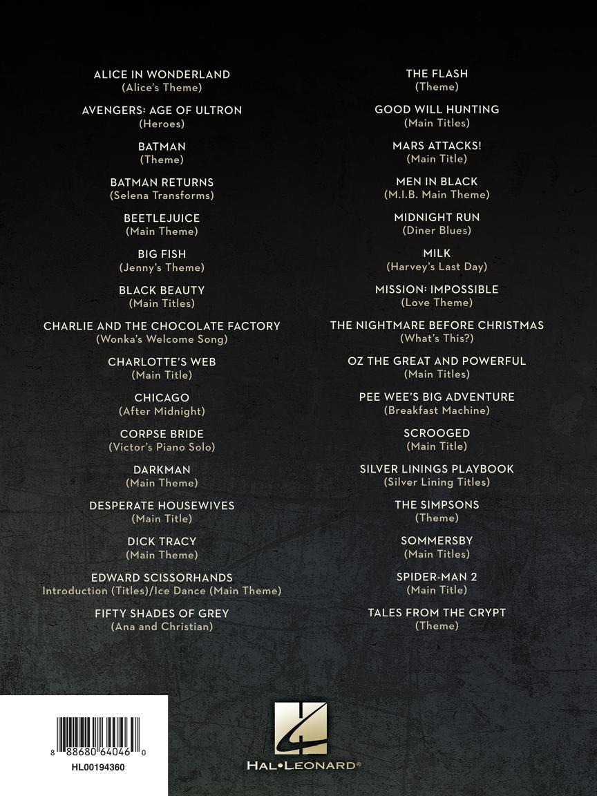 The Movie & TV Music of Danny Elfman - Piano Hal Leonard 194360