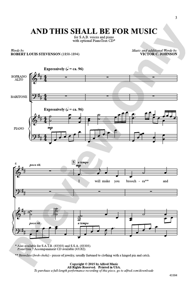 And This Shall Be for Music - SAB Choral Octavo (Digital Download)