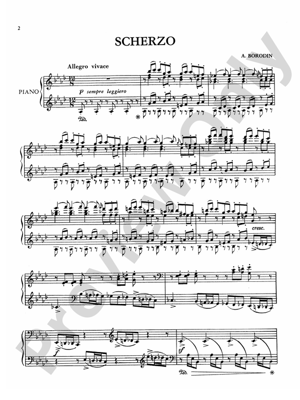 Borodin - Scherzo and Petite Suite - Piano Solo (Digital Download)
