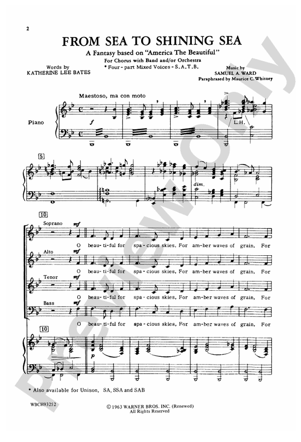 From Sea to Shining Sea – SATB Choral Octavo (Digital Download)