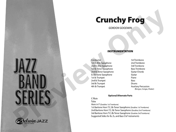 Crunchy Frog – Jazz Ensemble Conductor Score & Parts (Digital Download)