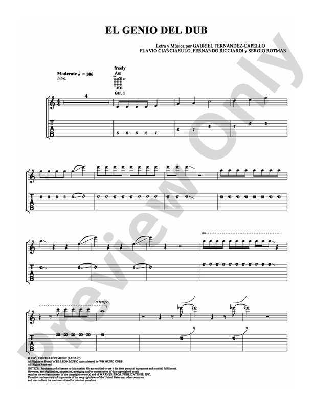 El Genio del Dub - Guitar TAB (Digital Download)