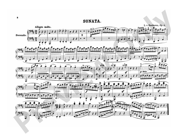 Beethoven - Original Compositions for Four Hands - 1 Piano, 4 Hands (Digital Download)