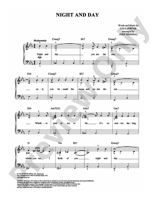 Night and Day - Arr. John Brimhall - Easy Piano (Digital Download)