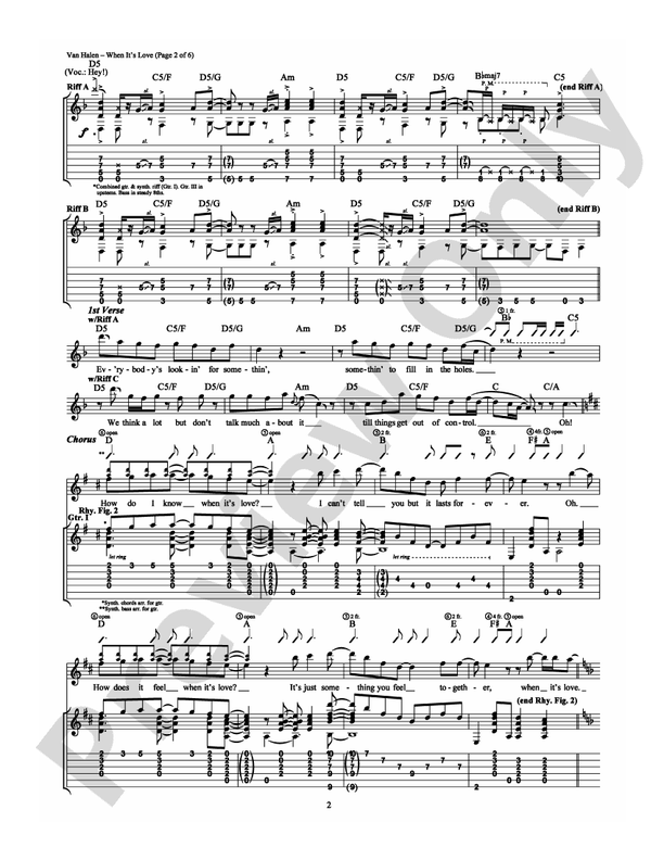 When It's Love - Guitar TAB (Digital Download)