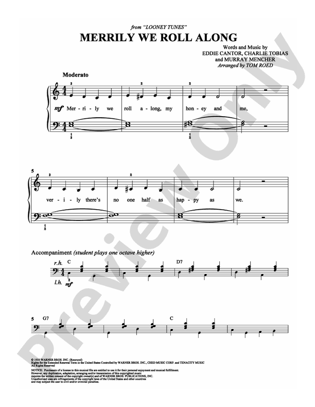 Merrily We Roll Along - Arr. Tom Roed (DSM-PS-0008451) - Easy Piano (Digital Download)