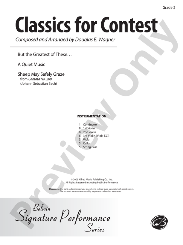 Classics for Contest – String Orchestra Conductor Score & Parts (Digital Download)