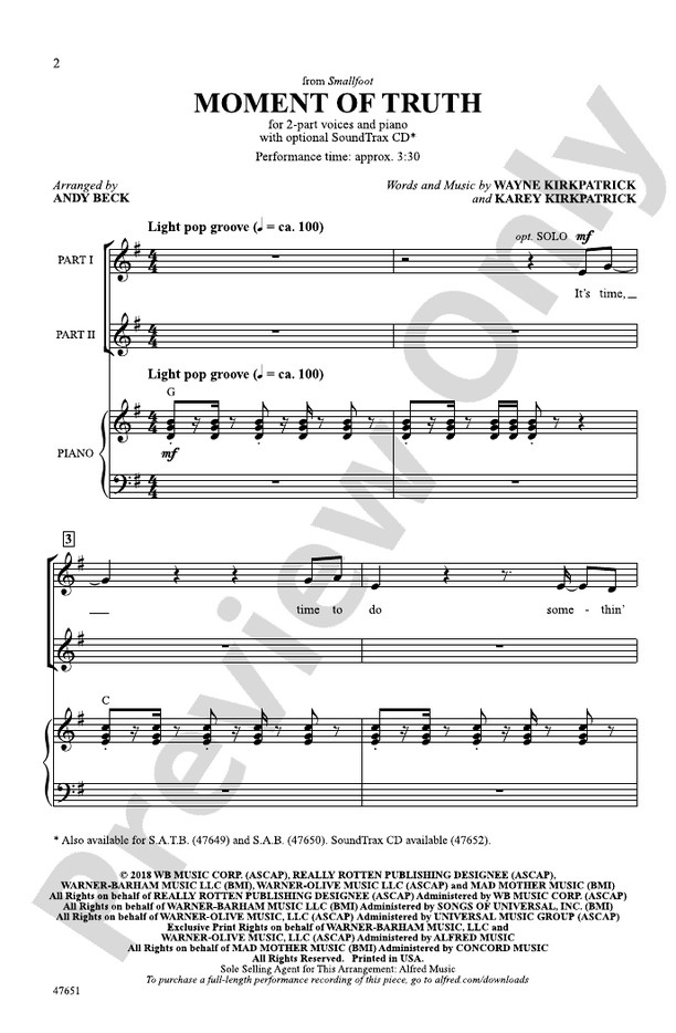 Moment of Truth – 2-Part Choral Octavo (Digital Download)