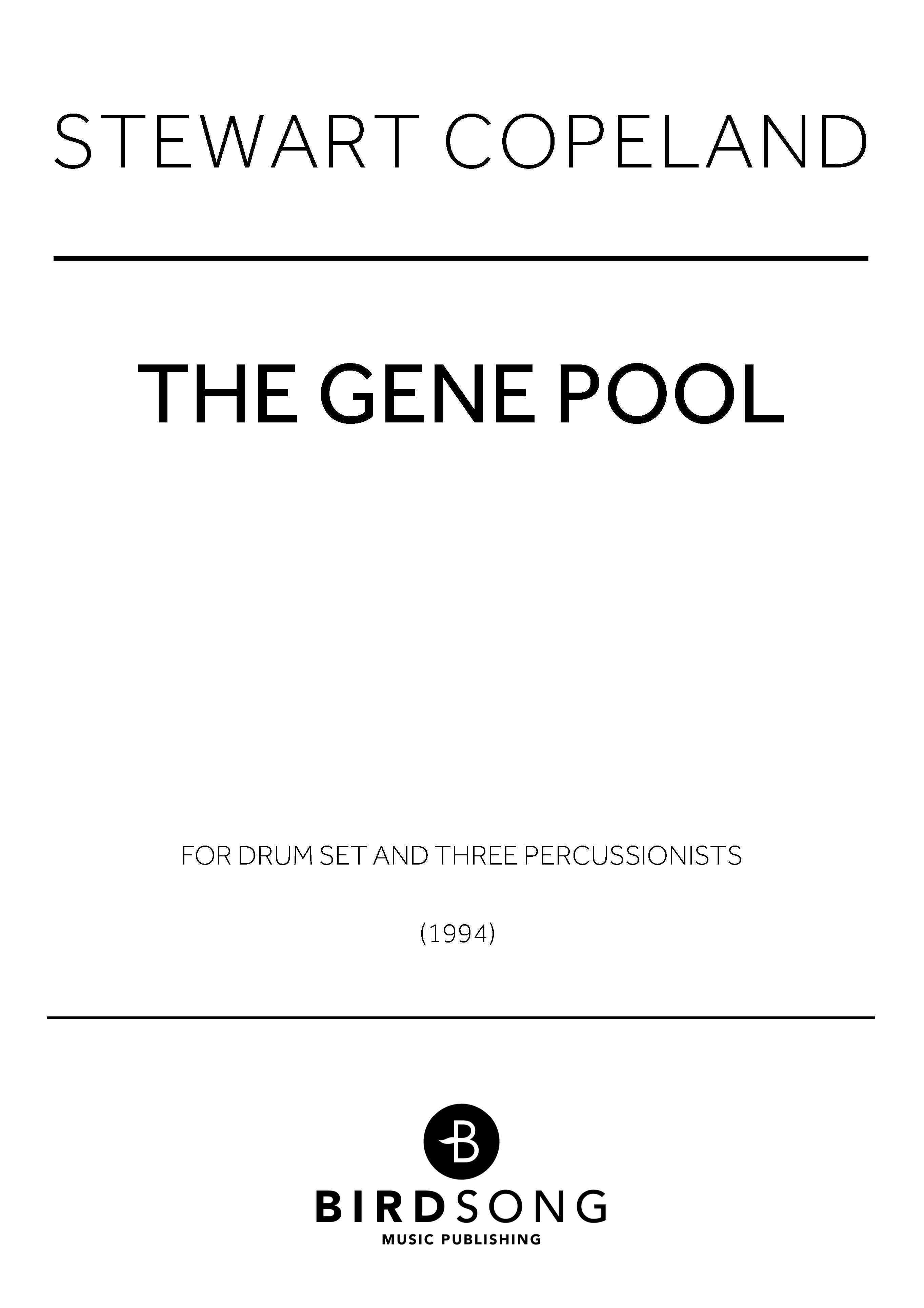 The Gene Pool (Drum set/3 Percussionists) - Percussion Ensemble (Digital Download)