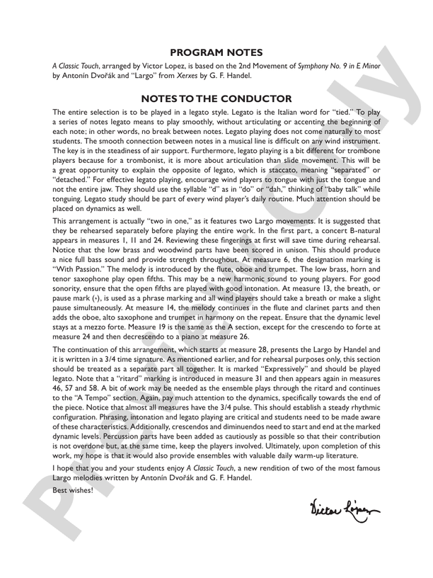 A Classic Touch - Concert Band Conductor Score & Parts (Digital Download)