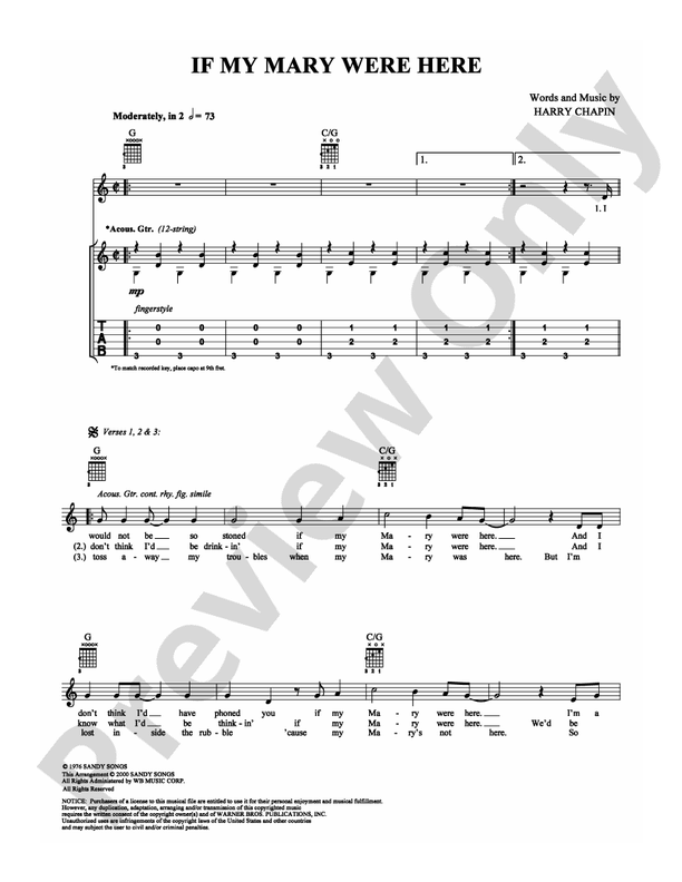 If My Mary Were Here - Guitar TAB (Digital Download)