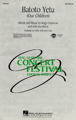 Batoto Yetu - (Our Children) - John Jacobson|Roger Emerson - 2-Part Hal Leonard Choral Score Octavo