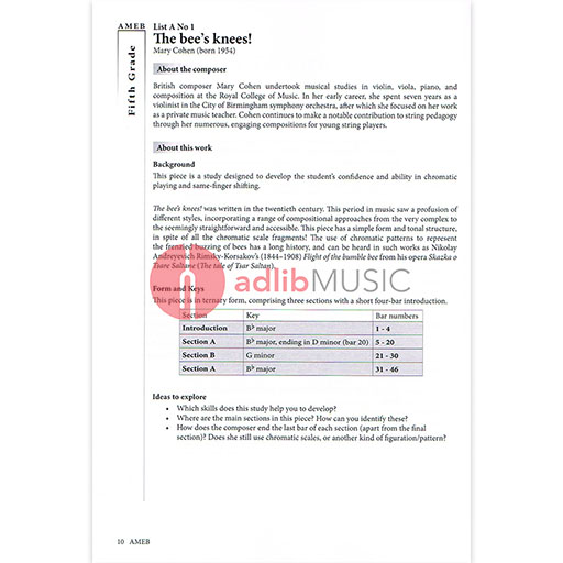 AMEB Violin Series 9 Grade 5 - Violin CD Recording & Handbook AMEB 1202728045