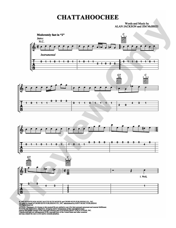 Chattahoochee - Easy Guitar (Digital Download)