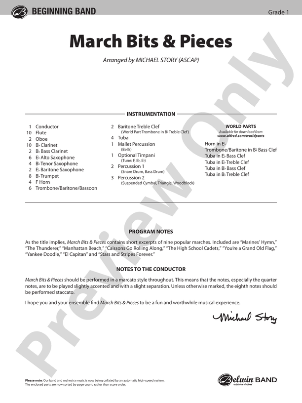 March Bits & Pieces - Concert Band Conductor Score & Parts (Digital Download)