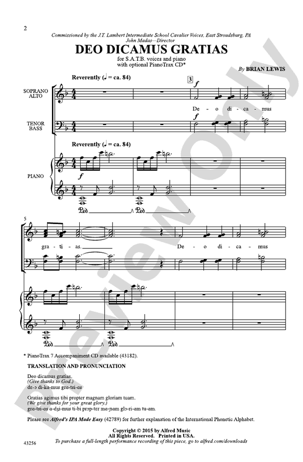 Deo Dicamus Gratias – SATB Choral Octavo (Digital Download)