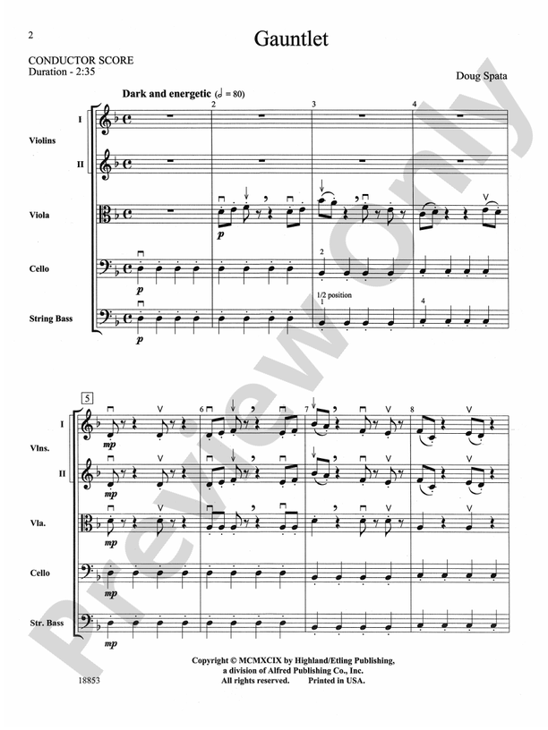 Gauntlet – String Orchestra Conductor Score & Parts (Digital Download)