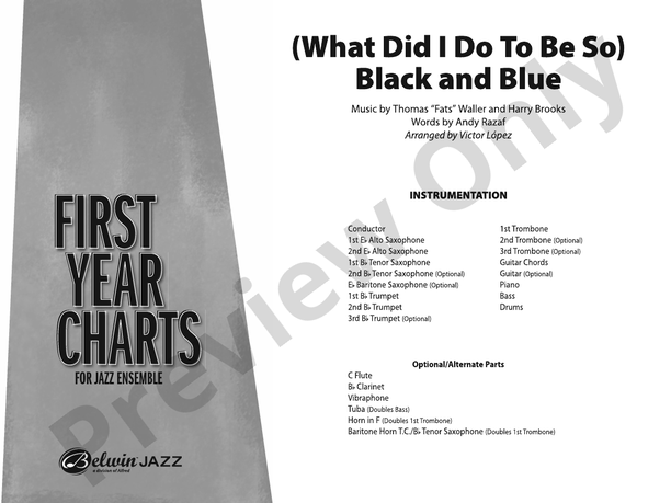 (What Did I Do to Be So) Black and Blue – Jazz Ensemble Conductor Score & Parts (Digital Download)