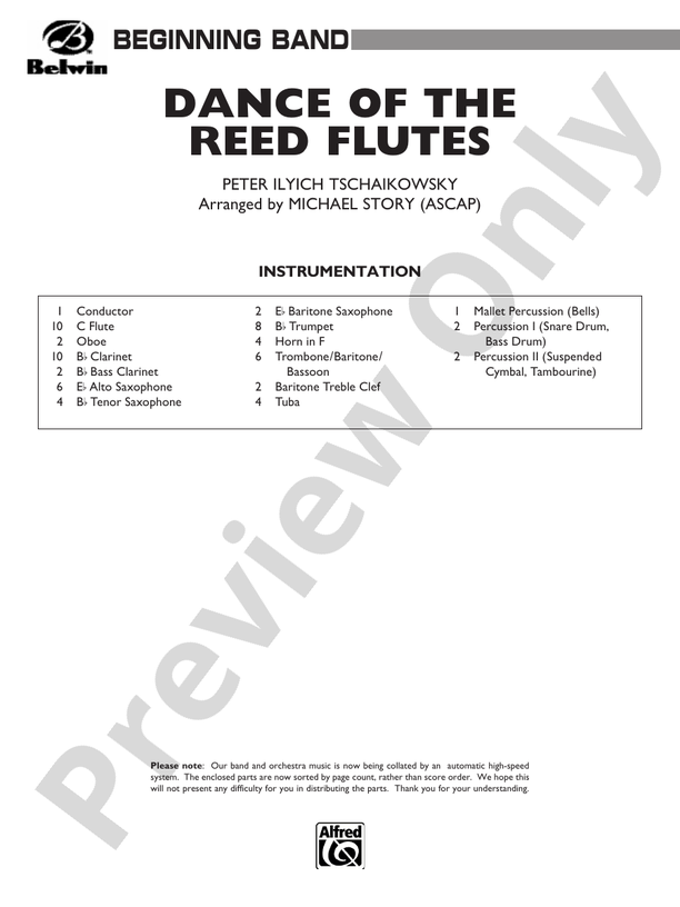 Dance of the Reed Flutes - Concert Band Conductor Score & Parts (Digital Download)