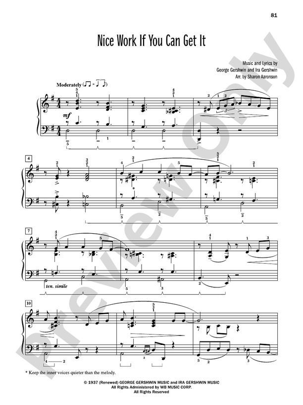 Nice Work If You Can Get It (from "Damsel in Distress") - Piano Solo (Digital Download)