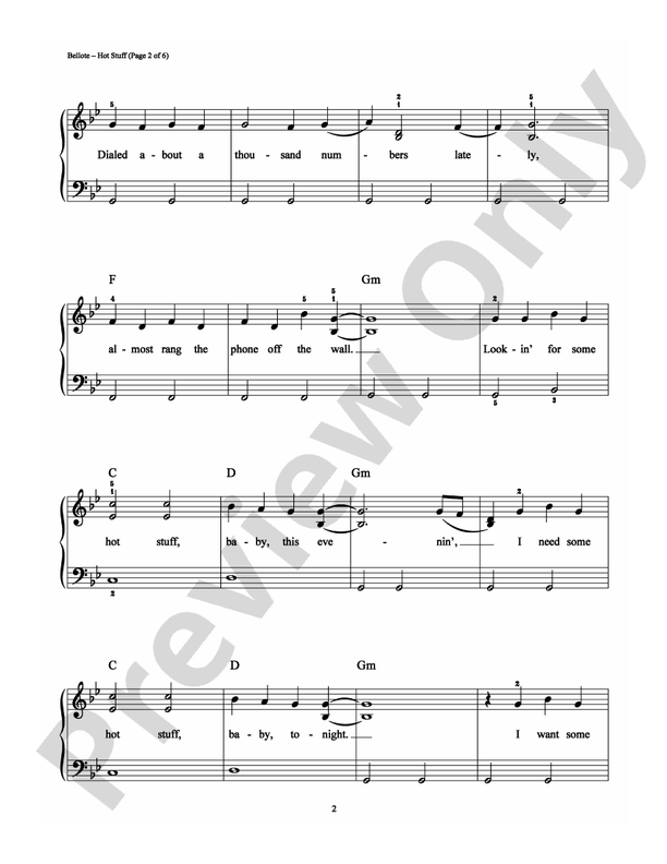 Hot Stuff - Arr. Richard Bradley - Easy Piano (Digital Download)