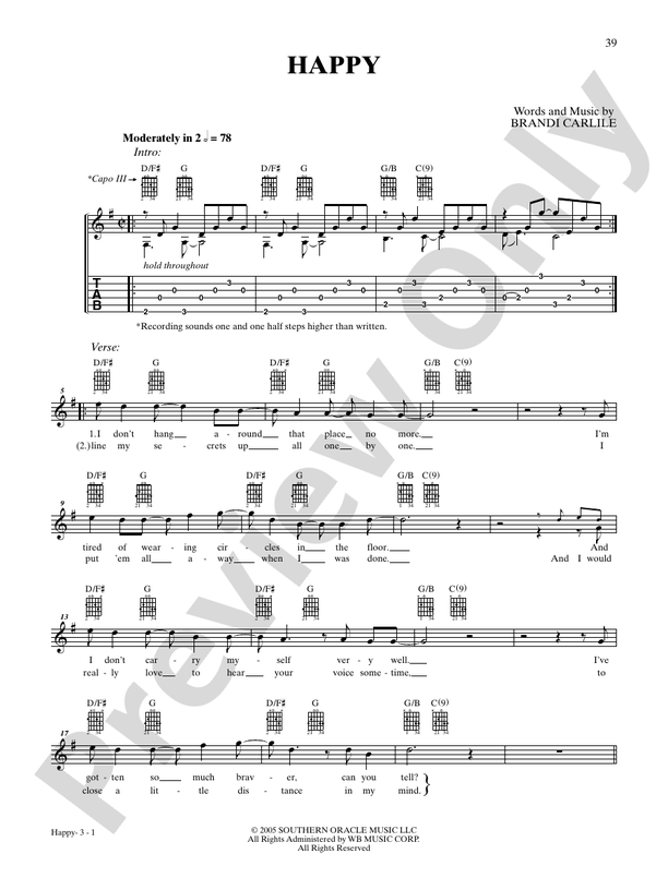 Happy - Guitar TAB (Digital Download)