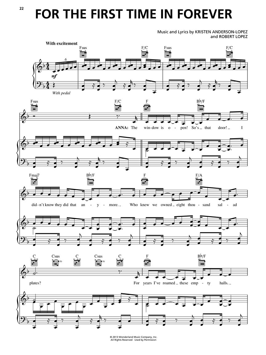 Frozen - Music from the Motion Picture Soundtrack - Piano/Vocal/Guitar PVG Hal Leonard 124307